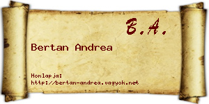 Bertan Andrea névjegykártya